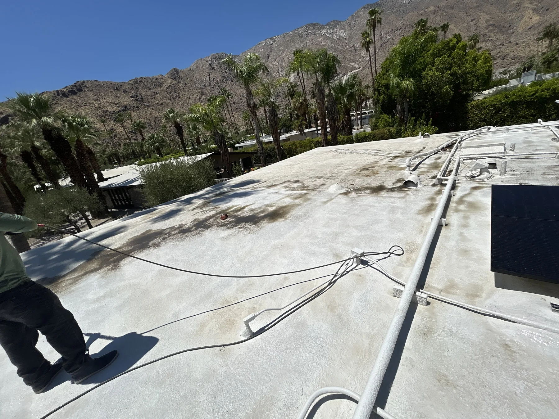 Before · Roof cleaning